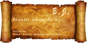 Bozsin Jeremiás névjegykártya